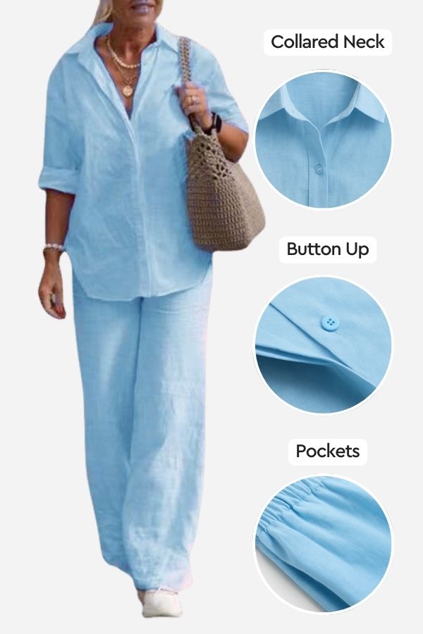 Relaxed Shirt &amp; Trousers Two-Piece Set