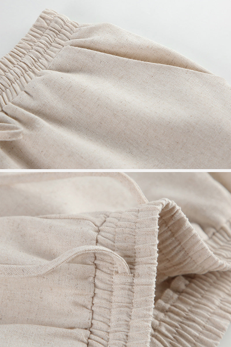 Breathable Cotton-Linen Blend Two-Piece