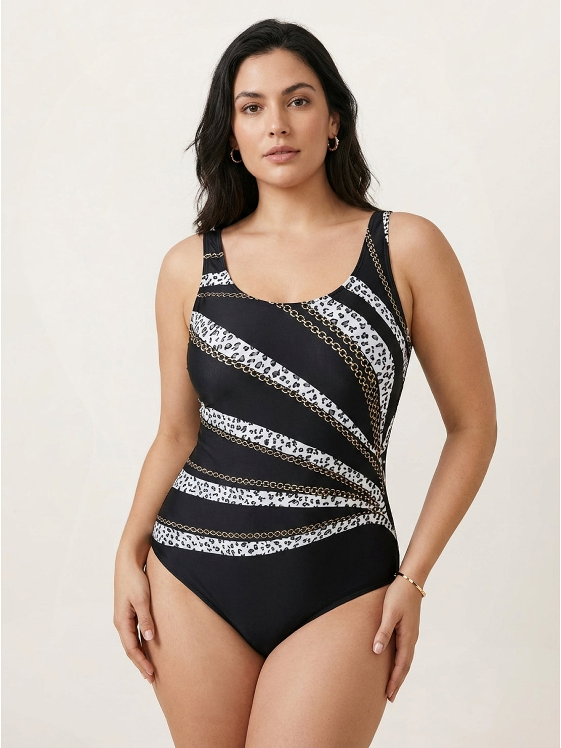 Curve-Fit Open-Back Swimsuit