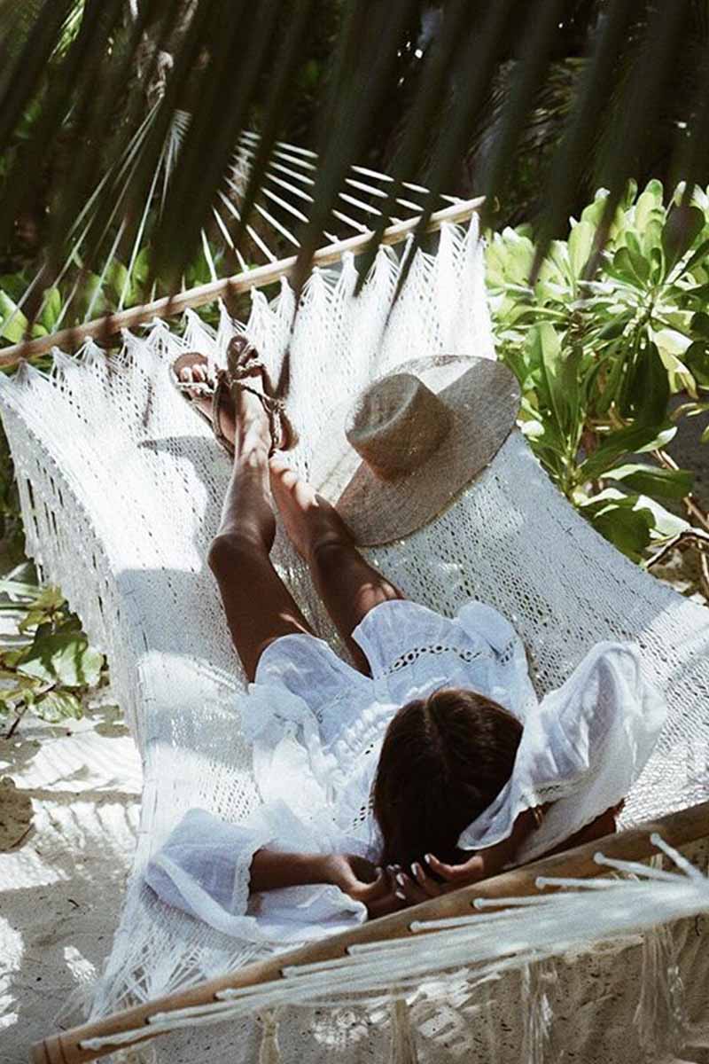 Bell Sleeve Crochet Detail Cover Up