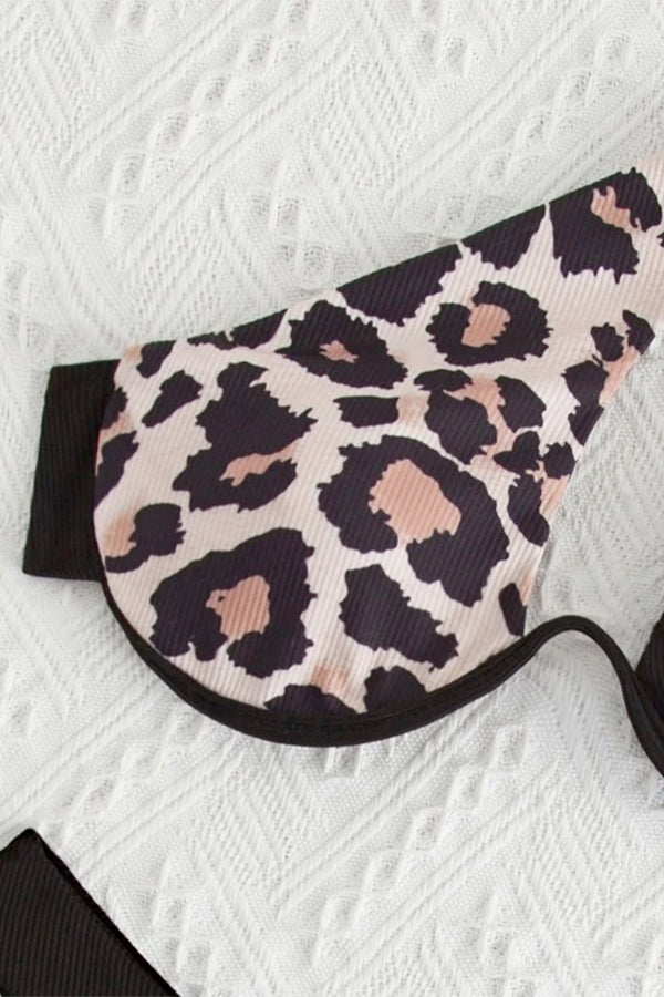 Cross-Shoulder Stitching Double Color One-Shoulder Bikini